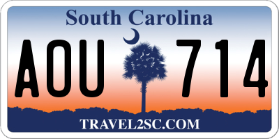 SC license plate AOU714