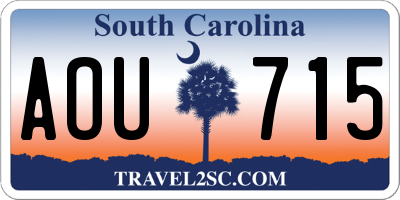 SC license plate AOU715