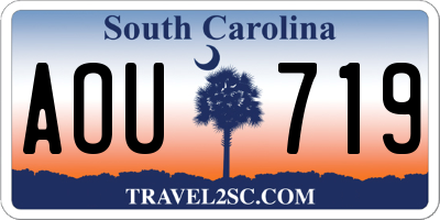 SC license plate AOU719