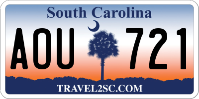 SC license plate AOU721