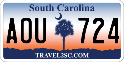 SC license plate AOU724