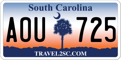 SC license plate AOU725
