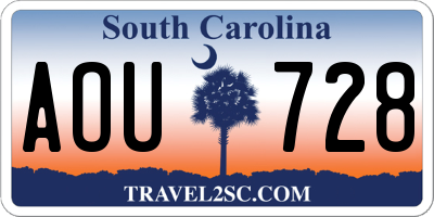 SC license plate AOU728