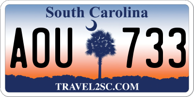 SC license plate AOU733