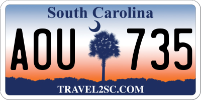 SC license plate AOU735