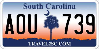 SC license plate AOU739