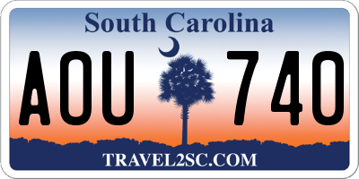 SC license plate AOU740