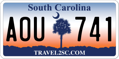 SC license plate AOU741