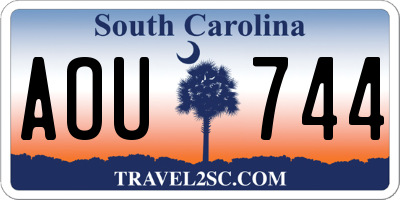 SC license plate AOU744