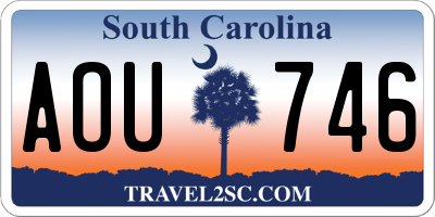 SC license plate AOU746