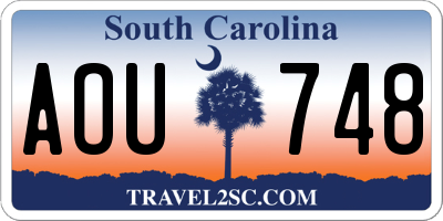 SC license plate AOU748