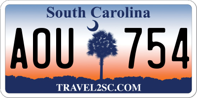 SC license plate AOU754