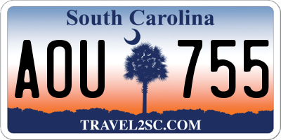 SC license plate AOU755