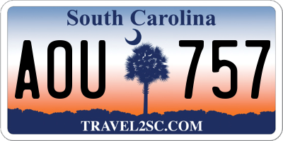 SC license plate AOU757