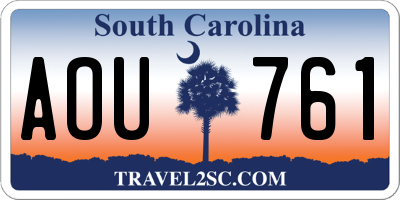 SC license plate AOU761