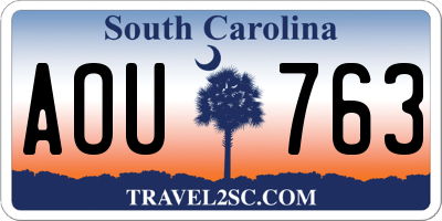 SC license plate AOU763