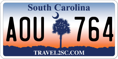 SC license plate AOU764