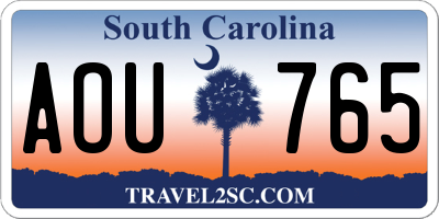 SC license plate AOU765