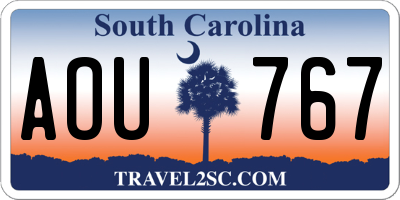 SC license plate AOU767