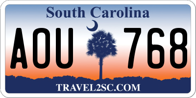 SC license plate AOU768