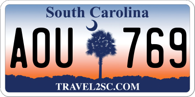 SC license plate AOU769