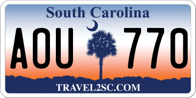 SC license plate AOU770