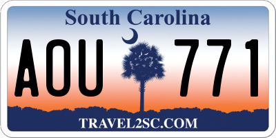 SC license plate AOU771