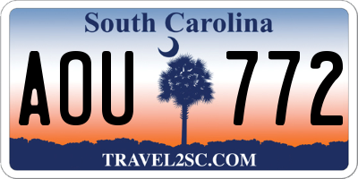 SC license plate AOU772