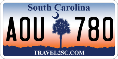 SC license plate AOU780