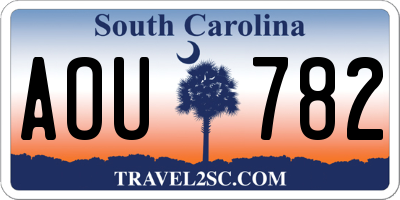SC license plate AOU782