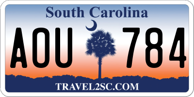 SC license plate AOU784