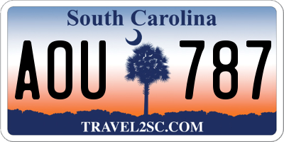 SC license plate AOU787