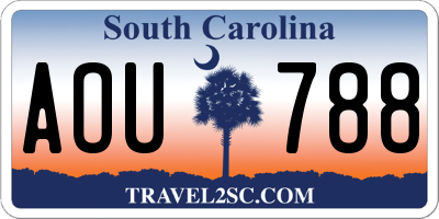 SC license plate AOU788
