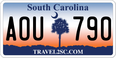 SC license plate AOU790