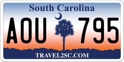 SC license plate AOU795