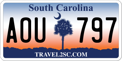 SC license plate AOU797