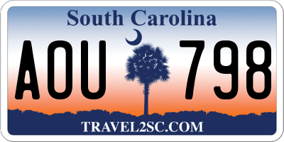 SC license plate AOU798