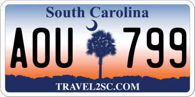 SC license plate AOU799