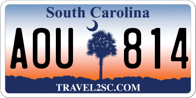SC license plate AOU814