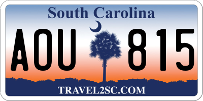 SC license plate AOU815
