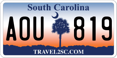 SC license plate AOU819