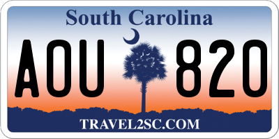 SC license plate AOU820