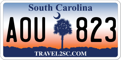SC license plate AOU823
