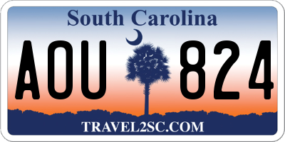 SC license plate AOU824