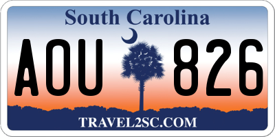 SC license plate AOU826