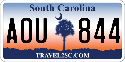SC license plate AOU844