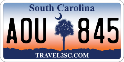SC license plate AOU845