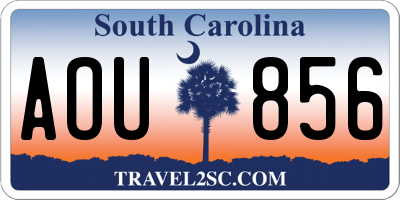 SC license plate AOU856