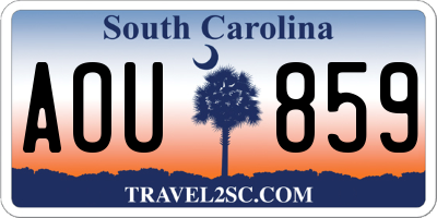 SC license plate AOU859