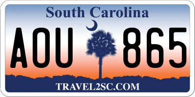 SC license plate AOU865